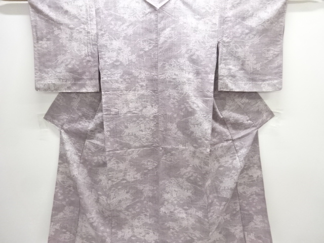 JAPANESE KIMONO / ANTIQUE HITOE KIMONO / SILK / TSUMUGI / WOVEN CHAYATSUJI
